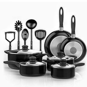 15 Piece Nonstick Cookware Set - Durable Aluminum